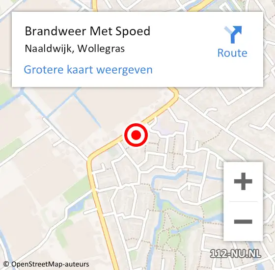 Locatie op kaart van de 112 melding: Brandweer Met Spoed Naar Naaldwijk, Wollegras op 15 april 2024 08:13