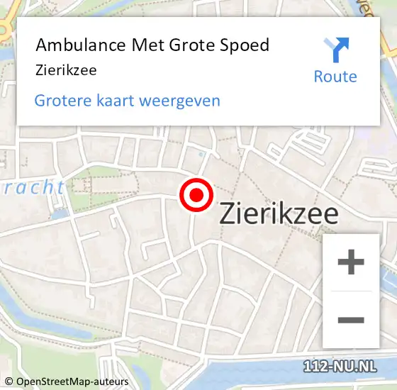 Locatie op kaart van de 112 melding: Ambulance Met Grote Spoed Naar Zierikzee op 15 april 2024 08:25