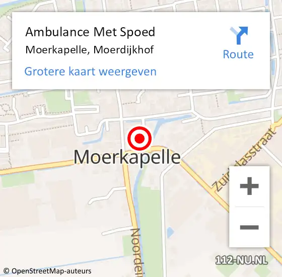 Locatie op kaart van de 112 melding: Ambulance Met Spoed Naar Moerkapelle, Moerdijkhof op 15 april 2024 08:29