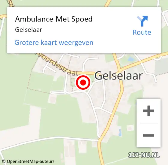 Locatie op kaart van de 112 melding: Ambulance Met Spoed Naar Gelselaar op 15 april 2024 08:32