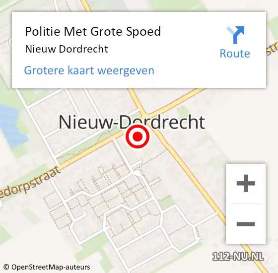 Locatie op kaart van de 112 melding: Politie Met Grote Spoed Naar Nieuw Dordrecht op 15 april 2024 09:03