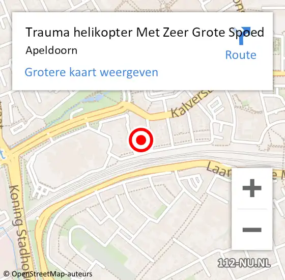 Locatie op kaart van de 112 melding: Trauma helikopter Met Zeer Grote Spoed Naar Apeldoorn op 15 april 2024 09:10