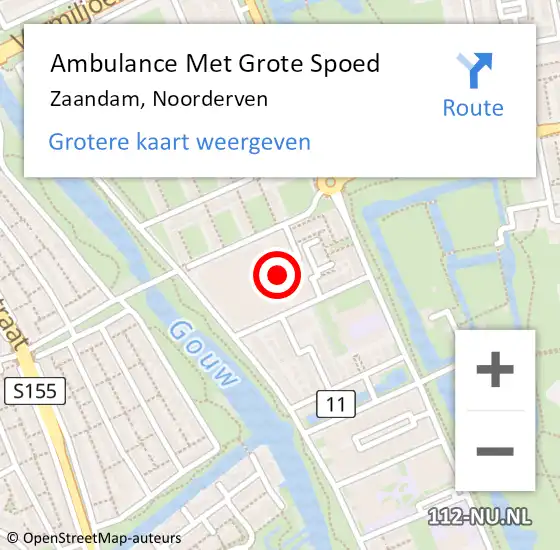 Locatie op kaart van de 112 melding: Ambulance Met Grote Spoed Naar Zaandam, Noorderven op 15 april 2024 09:12