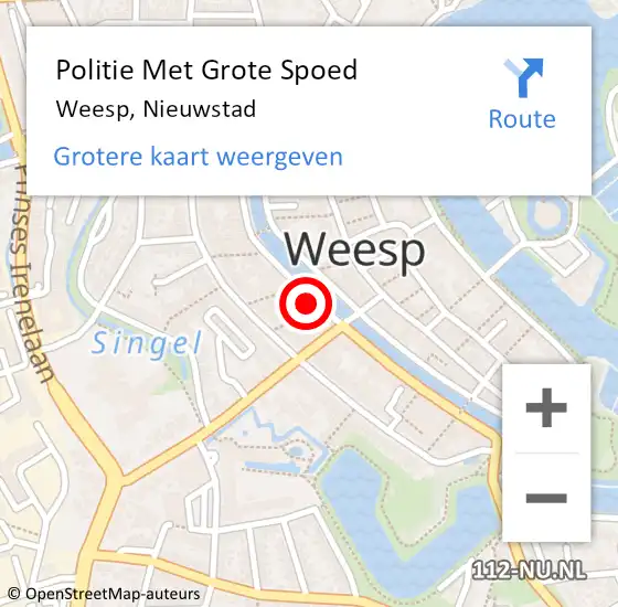 Locatie op kaart van de 112 melding: Politie Met Grote Spoed Naar Weesp, Nieuwstad op 15 april 2024 09:21