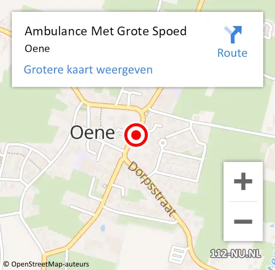 Locatie op kaart van de 112 melding: Ambulance Met Grote Spoed Naar Oene op 15 april 2024 09:23
