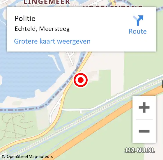 Locatie op kaart van de 112 melding: Politie Echteld, Meersteeg op 15 april 2024 09:35