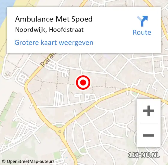 Locatie op kaart van de 112 melding: Ambulance Met Spoed Naar Noordwijk, Hoofdstraat op 15 april 2024 10:13