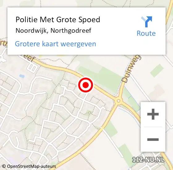 Locatie op kaart van de 112 melding: Politie Met Grote Spoed Naar Noordwijk, Northgodreef op 15 april 2024 10:23