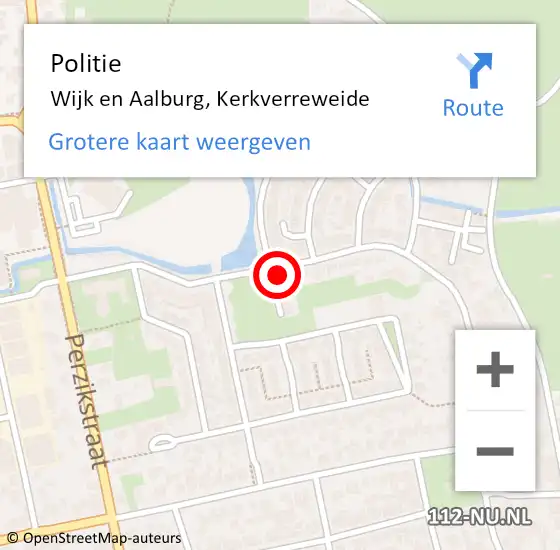 Locatie op kaart van de 112 melding: Politie Wijk en Aalburg, Kerkverreweide op 15 april 2024 10:38