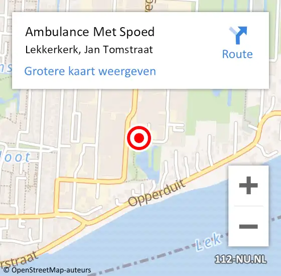Locatie op kaart van de 112 melding: Ambulance Met Spoed Naar Lekkerkerk, Jan Tomstraat op 15 april 2024 11:16