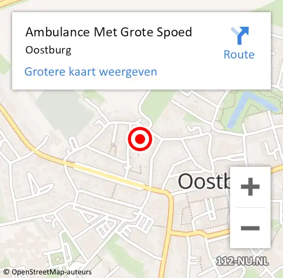 Locatie op kaart van de 112 melding: Ambulance Met Grote Spoed Naar Oostburg op 15 april 2024 11:29