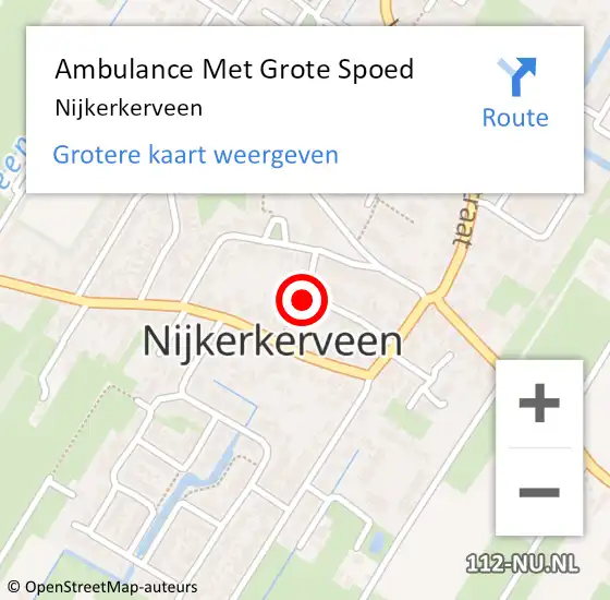 Locatie op kaart van de 112 melding: Ambulance Met Grote Spoed Naar Nijkerkerveen op 15 april 2024 11:29
