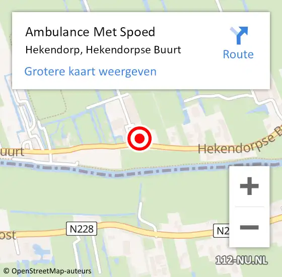 Locatie op kaart van de 112 melding: Ambulance Met Spoed Naar Hekendorp, Hekendorpse Buurt op 15 april 2024 11:59