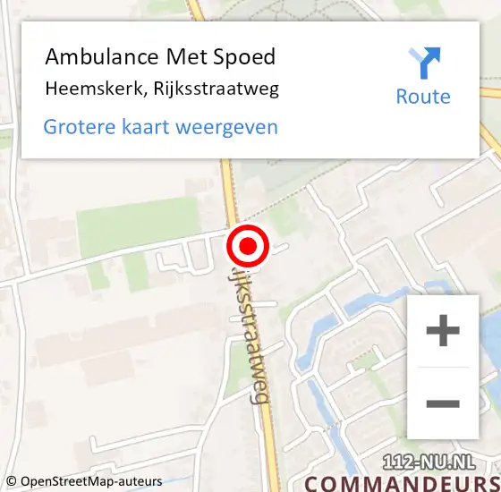Locatie op kaart van de 112 melding: Ambulance Met Spoed Naar Heemskerk, Rijksstraatweg op 15 april 2024 12:05