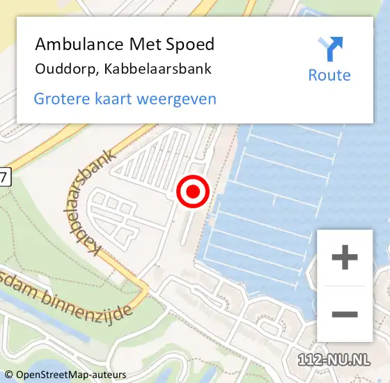 Locatie op kaart van de 112 melding: Ambulance Met Spoed Naar Ouddorp, Kabbelaarsbank op 15 april 2024 12:09