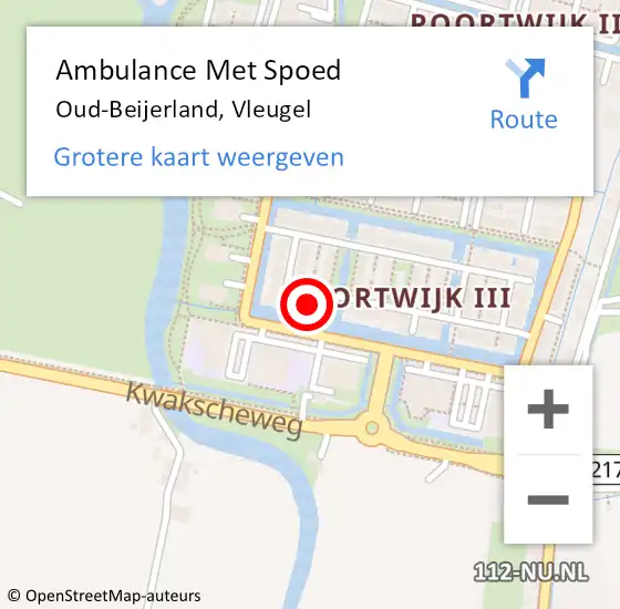 Locatie op kaart van de 112 melding: Ambulance Met Spoed Naar Oud-Beijerland, Vleugel op 15 april 2024 12:47