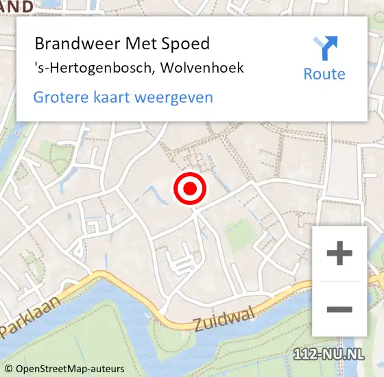 Locatie op kaart van de 112 melding: Brandweer Met Spoed Naar 's-Hertogenbosch, Wolvenhoek op 15 april 2024 12:55