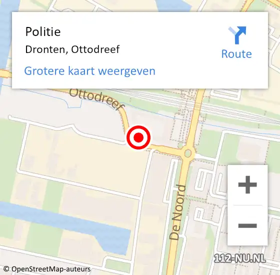 Locatie op kaart van de 112 melding: Politie Dronten, Ottodreef op 15 april 2024 13:33