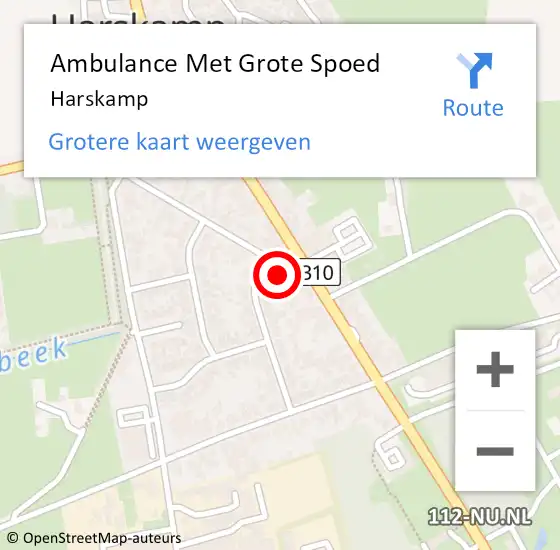 Locatie op kaart van de 112 melding: Ambulance Met Grote Spoed Naar Harskamp op 15 april 2024 13:34