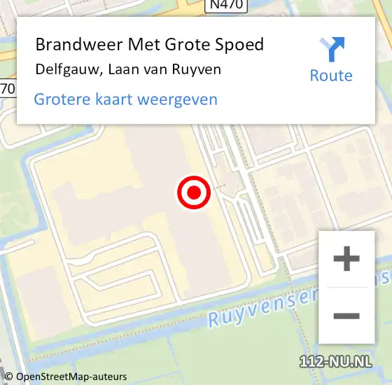 Locatie op kaart van de 112 melding: Brandweer Met Grote Spoed Naar Delfgauw, Laan van Ruyven op 15 april 2024 13:35