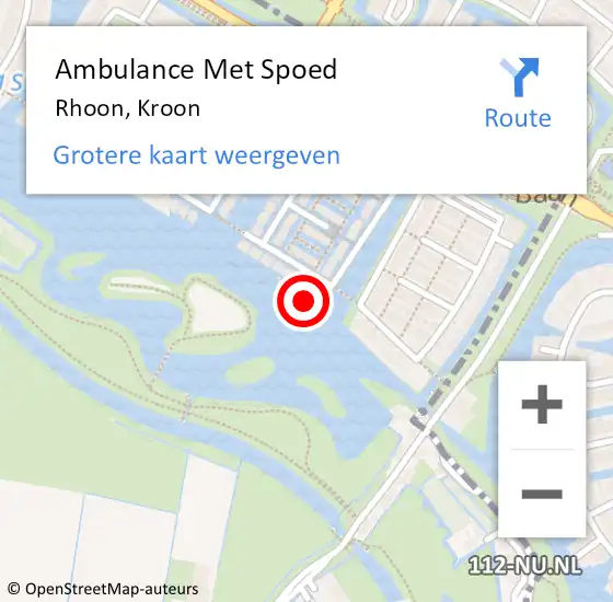 Locatie op kaart van de 112 melding: Ambulance Met Spoed Naar Rhoon, Kroon op 15 april 2024 13:51