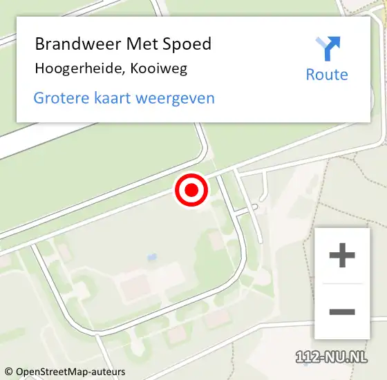Locatie op kaart van de 112 melding: Brandweer Met Spoed Naar Hoogerheide, Kooiweg op 15 april 2024 13:52