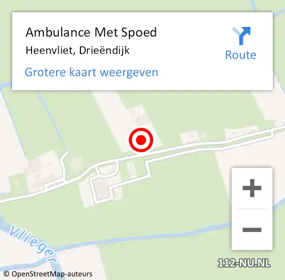 Locatie op kaart van de 112 melding: Ambulance Met Spoed Naar Heenvliet, Drieëndijk op 15 april 2024 14:15