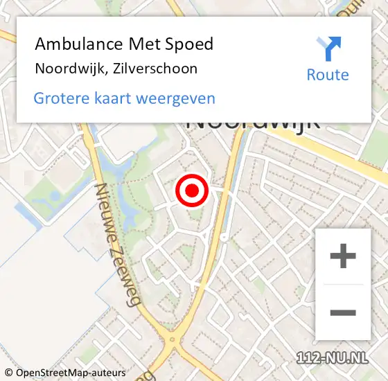 Locatie op kaart van de 112 melding: Ambulance Met Spoed Naar Noordwijk, Zilverschoon op 15 april 2024 14:24