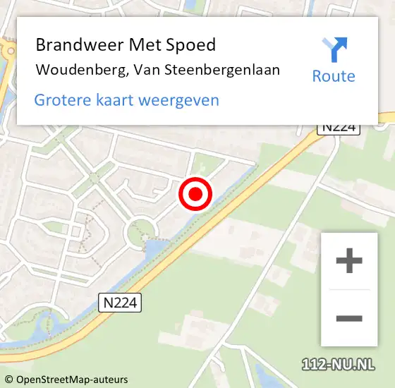 Locatie op kaart van de 112 melding: Brandweer Met Spoed Naar Woudenberg, Van Steenbergenlaan op 15 april 2024 14:24