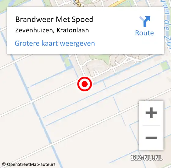 Locatie op kaart van de 112 melding: Brandweer Met Spoed Naar Zevenhuizen, Kratonlaan op 15 april 2024 15:13