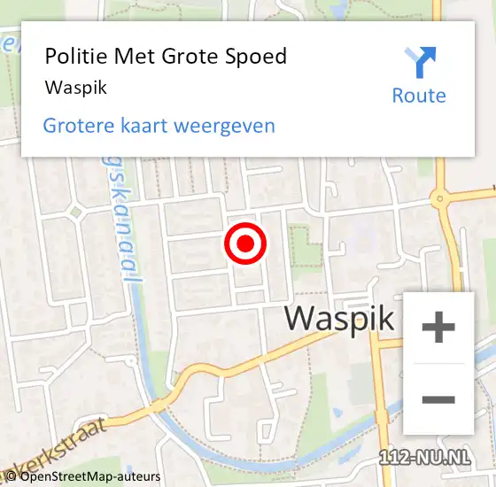 Locatie op kaart van de 112 melding: Politie Met Grote Spoed Naar Waspik op 15 april 2024 15:42