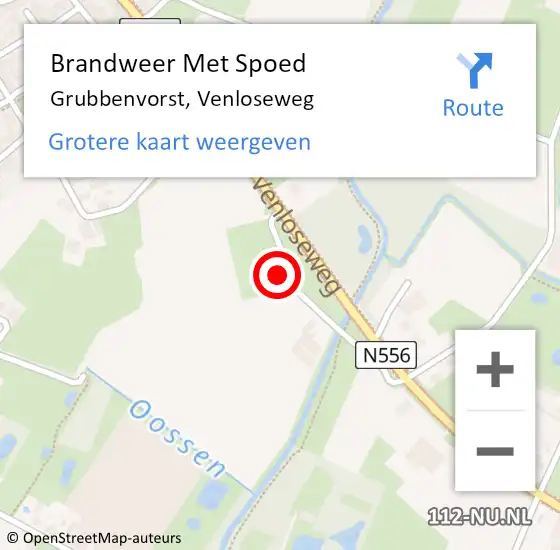 Locatie op kaart van de 112 melding: Brandweer Met Spoed Naar Grubbenvorst, Venloseweg op 15 april 2024 16:14