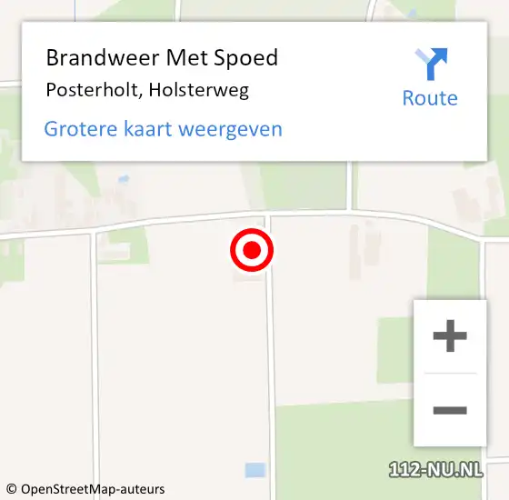 Locatie op kaart van de 112 melding: Brandweer Met Spoed Naar Posterholt, Holsterweg op 15 april 2024 16:15
