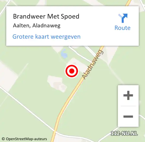 Locatie op kaart van de 112 melding: Brandweer Met Spoed Naar Aalten, Aladnaweg op 15 april 2024 16:22