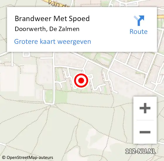 Locatie op kaart van de 112 melding: Brandweer Met Spoed Naar Doorwerth, De Zalmen op 15 april 2024 16:23