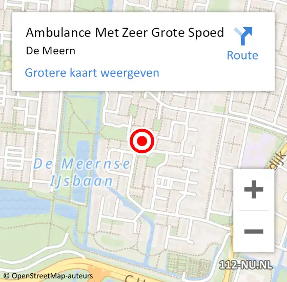 Locatie op kaart van de 112 melding: Ambulance Met Zeer Grote Spoed Naar De Meern op 15 april 2024 16:24