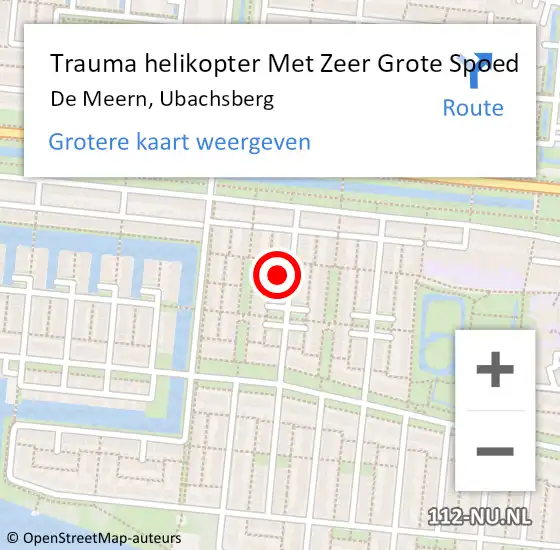 Locatie op kaart van de 112 melding: Trauma helikopter Met Zeer Grote Spoed Naar De Meern, Ubachsberg op 15 april 2024 16:25