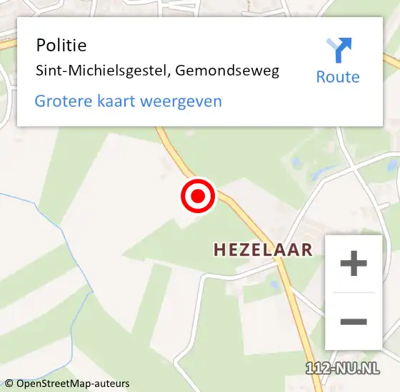 Locatie op kaart van de 112 melding: Politie Sint-Michielsgestel, Gemondseweg op 15 april 2024 16:40