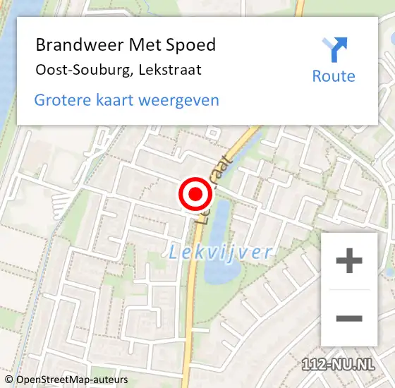 Locatie op kaart van de 112 melding: Brandweer Met Spoed Naar Oost-Souburg, Lekstraat op 15 april 2024 17:06