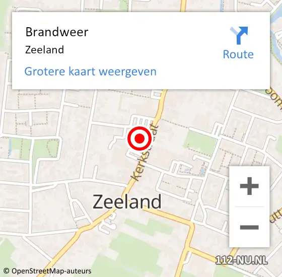 Locatie op kaart van de 112 melding: Brandweer Zeeland op 15 april 2024 18:02