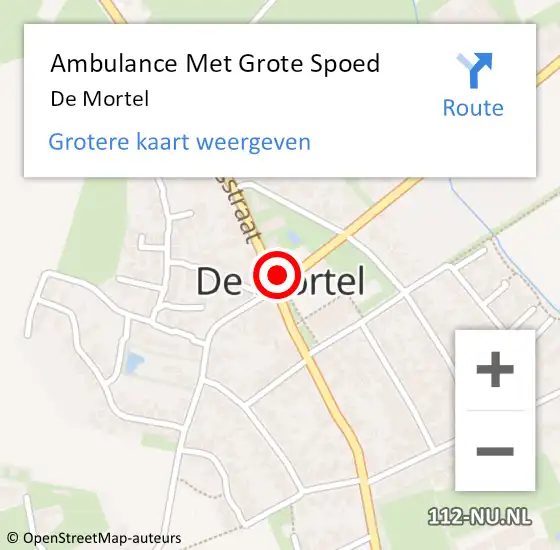 Locatie op kaart van de 112 melding: Ambulance Met Grote Spoed Naar De Mortel op 15 april 2024 19:11