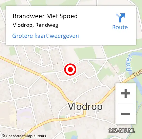 Locatie op kaart van de 112 melding: Brandweer Met Spoed Naar Vlodrop, Randweg op 15 april 2024 19:30