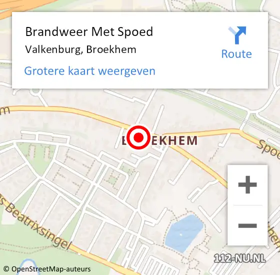 Locatie op kaart van de 112 melding: Brandweer Met Spoed Naar Valkenburg, Broekhem op 15 april 2024 19:42