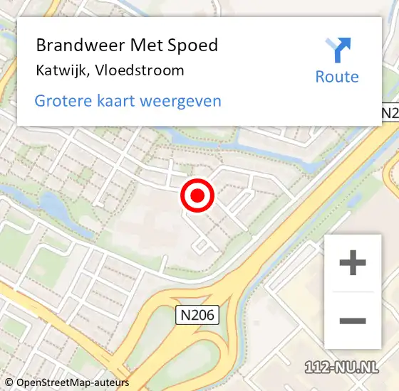 Locatie op kaart van de 112 melding: Brandweer Met Spoed Naar Katwijk, Vloedstroom op 15 april 2024 19:49
