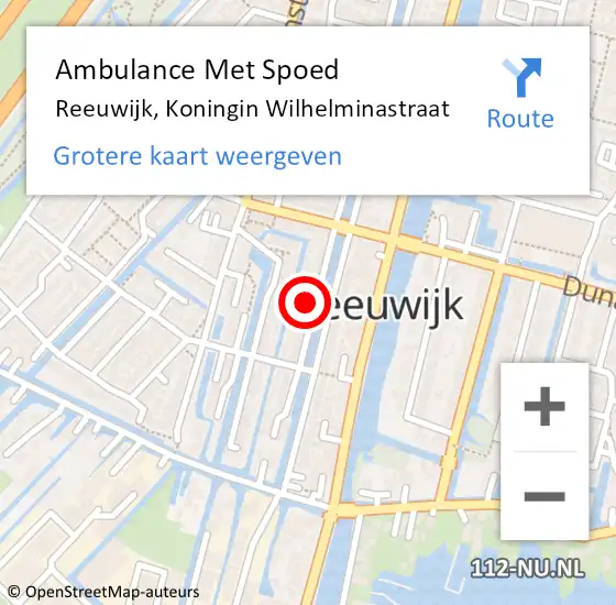 Locatie op kaart van de 112 melding: Ambulance Met Spoed Naar Reeuwijk, Koningin Wilhelminastraat op 15 april 2024 19:54
