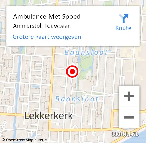 Locatie op kaart van de 112 melding: Ambulance Met Spoed Naar Ammerstol, Touwbaan op 15 april 2024 19:58