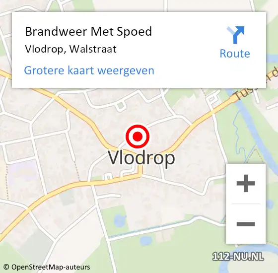 Locatie op kaart van de 112 melding: Brandweer Met Spoed Naar Vlodrop, Walstraat op 15 april 2024 20:25