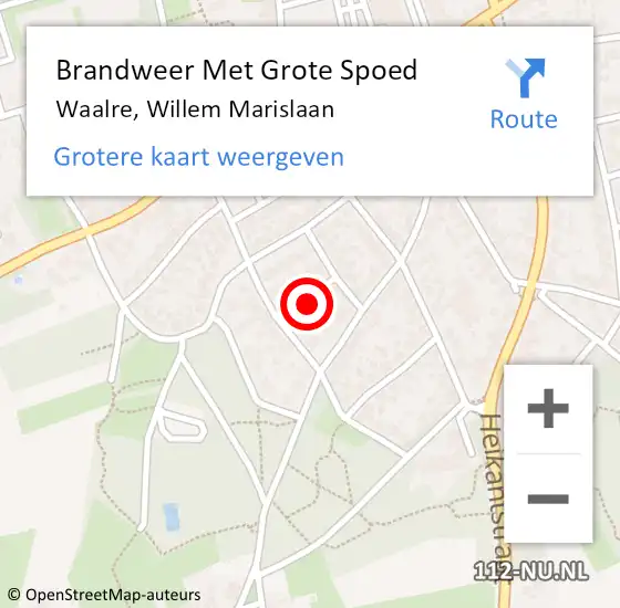 Locatie op kaart van de 112 melding: Brandweer Met Grote Spoed Naar Waalre, Willem Marislaan op 15 april 2024 22:11