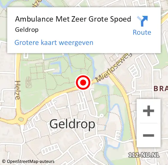 Locatie op kaart van de 112 melding: Ambulance Met Zeer Grote Spoed Naar Geldrop op 15 april 2024 22:18