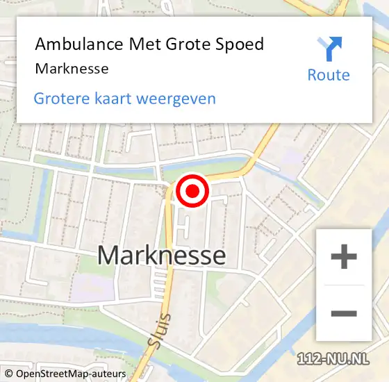 Locatie op kaart van de 112 melding: Ambulance Met Grote Spoed Naar Marknesse op 15 april 2024 23:53